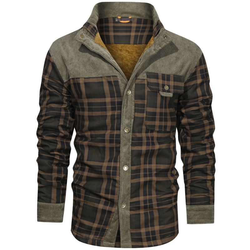 Vince | vintage flanellen jack in de kleur Donkergroen voor heren in Heritage stijl ideaal voor de winter
