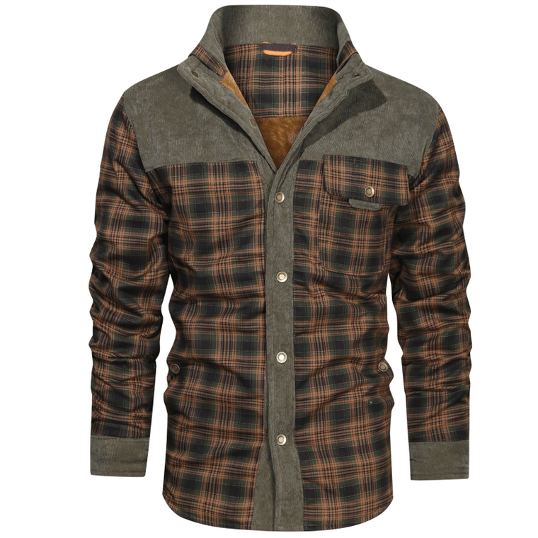 Vince | vintage flanellen jack in de kleur Legergroen voor heren in Heritage stijl ideaal voor de winter