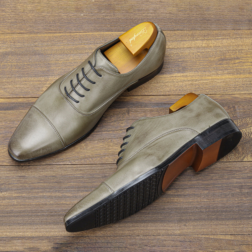 Vincenzo | Leren Italiaanse Handgemaakte Schoenen in de kleur Grijs voor heren in stijl geschikt voor alle seizoenen.