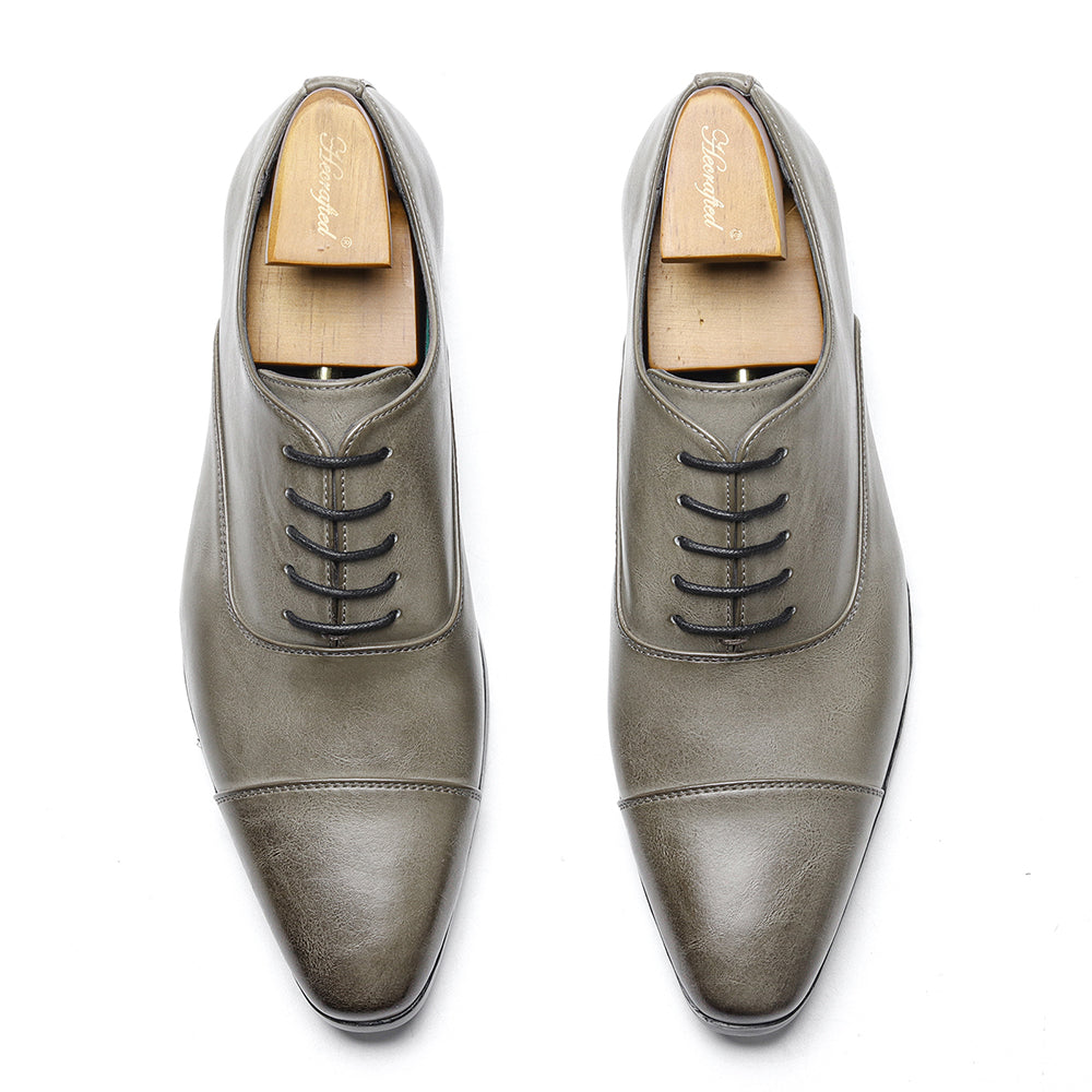 Vincenzo | Leren Italiaanse Handgemaakte Schoenen in de kleur Grijs voor heren in stijl geschikt voor alle seizoenen.