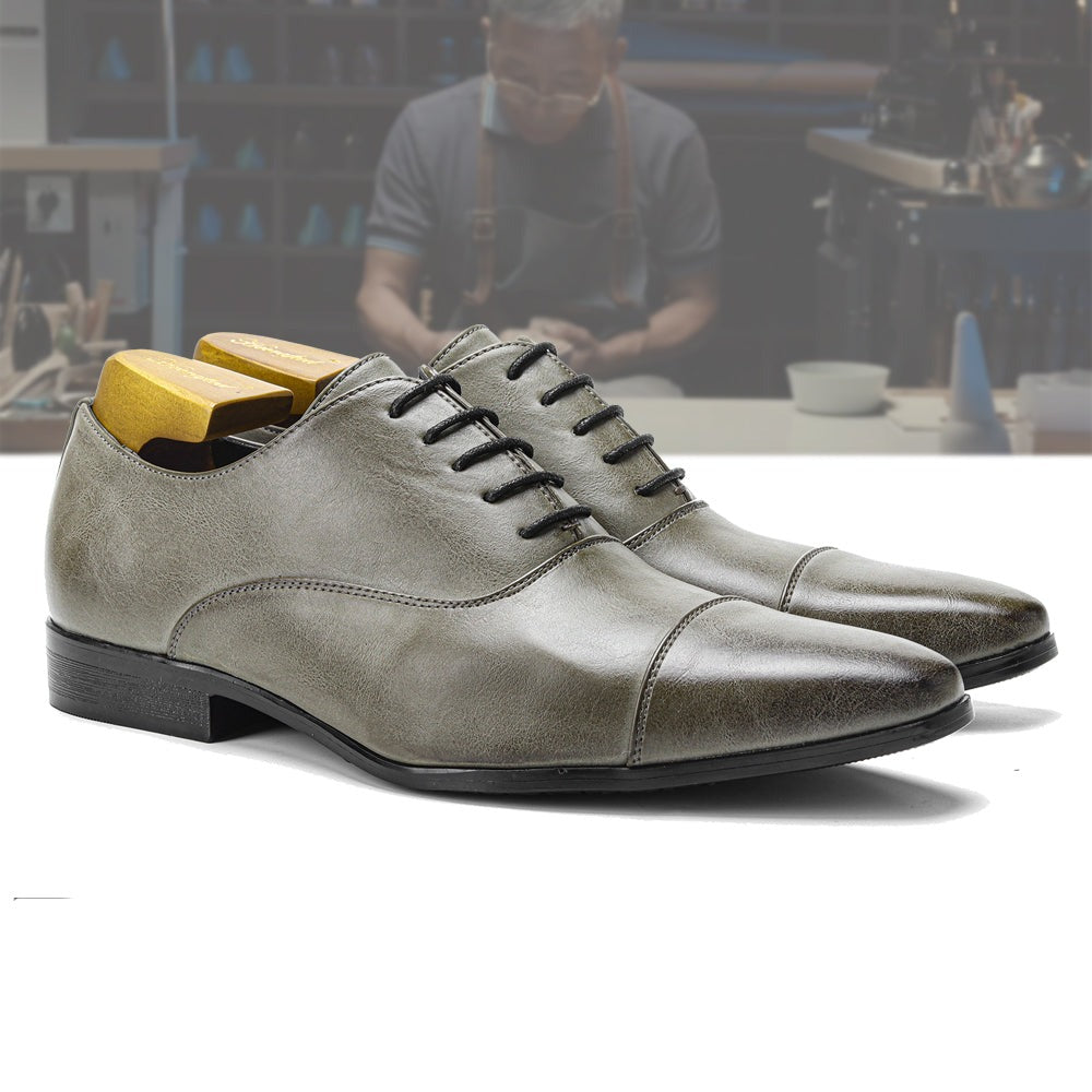 Vincenzo | Leren Italiaanse Handgemaakte Schoenen in de kleur Grijs voor heren in stijl geschikt voor alle seizoenen.