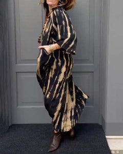 Vintage maxi jurk met zakken in de kleur Khaki voor dames in Heritage stijl ideaal voor de lente.