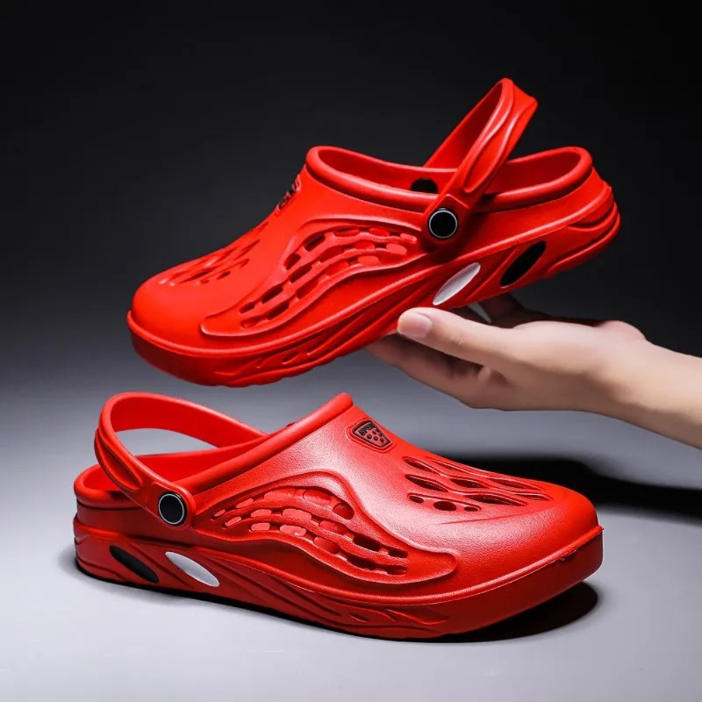 Waterdichte duurzame orthopedische sandalen in de kleur Rood voor dames in Outdoor stijl ideaal voor de lente.