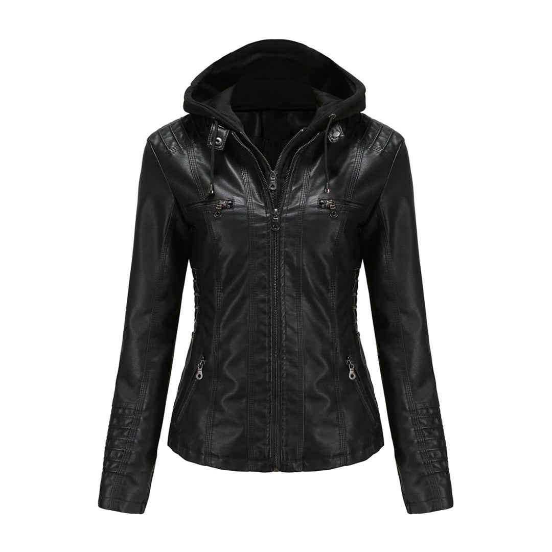 WENDE | Stijlvolle leren damesjas in de kleur Zwart voor dames in stijl ideaal voor de herfst.