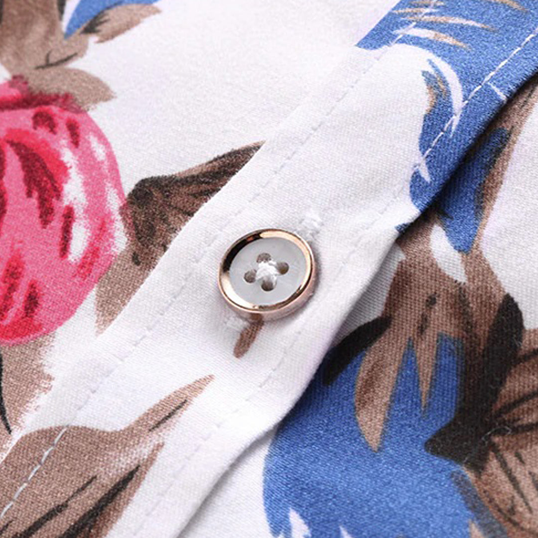 Wendell | Heren overhemd met bloemenprint in de kleur Zwart voor heren in stijl ideaal voor de herfst.