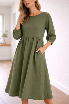 A-line midi jurk met zakken