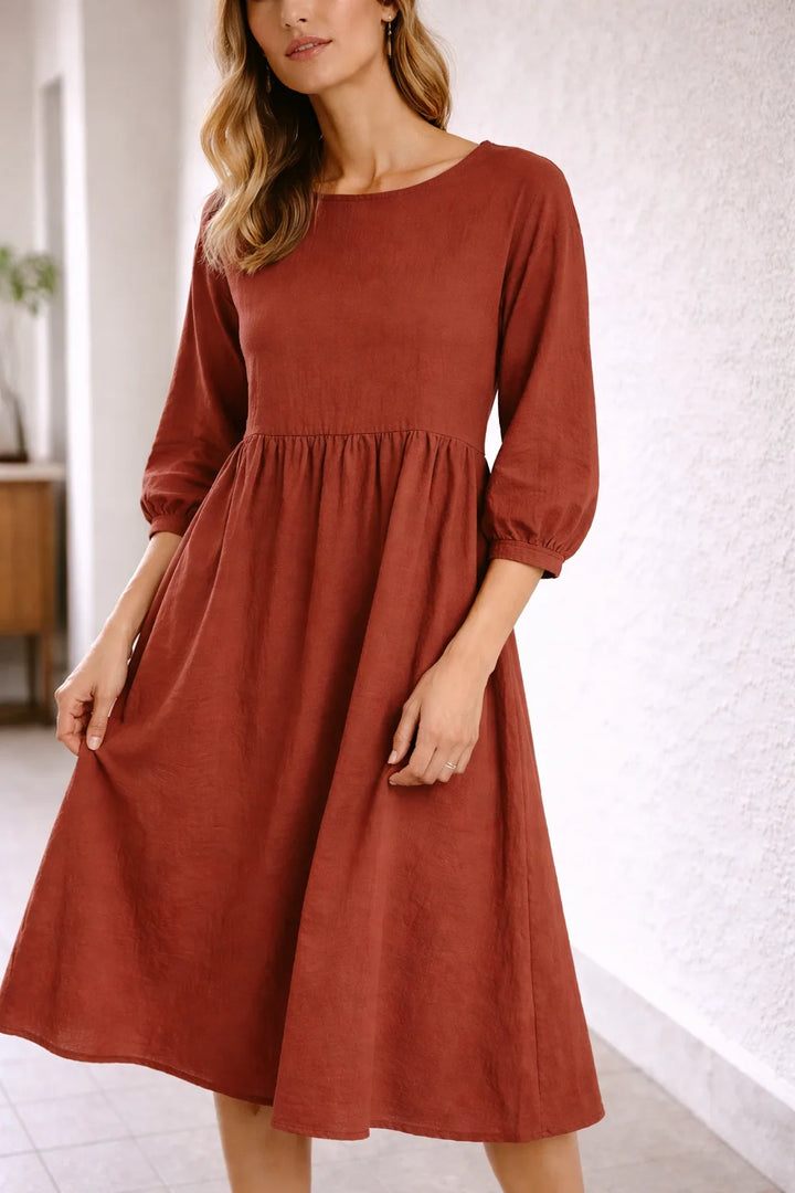 A-line midi jurk met zakken