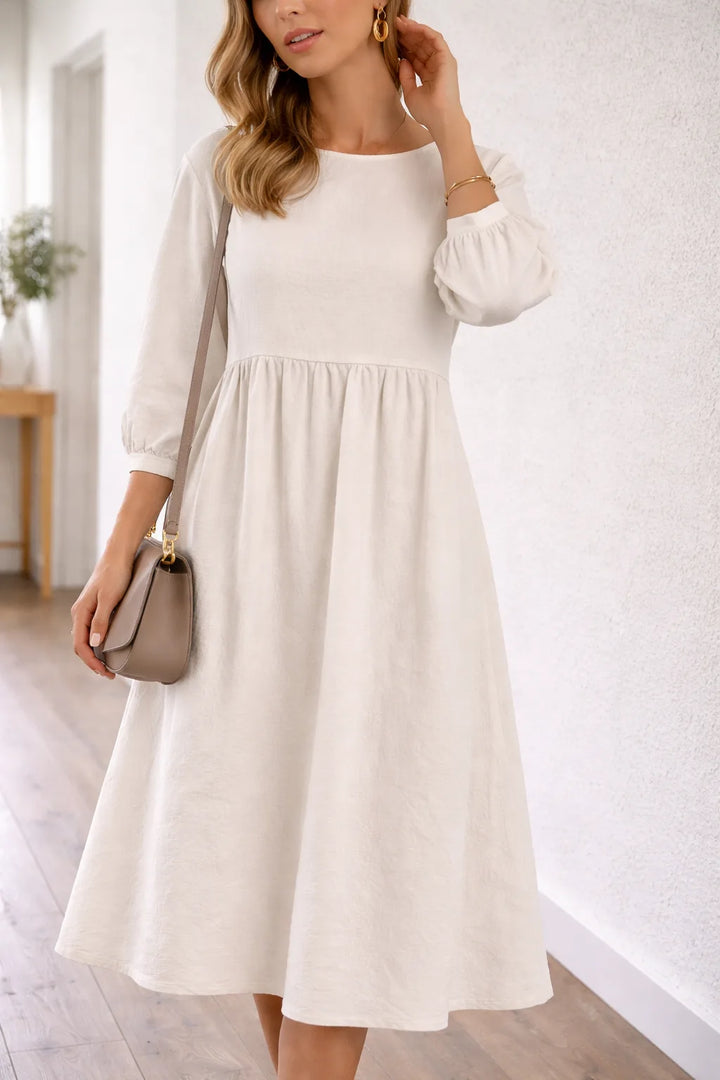 A-line midi jurk met zakken