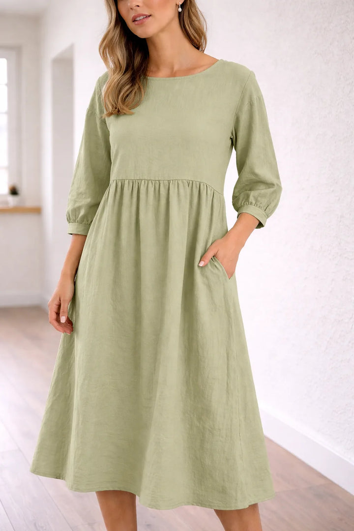 A-line midi jurk met zakken