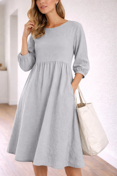 A-line midi jurk met zakken