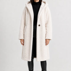 Oversized teddy jas met capuchon