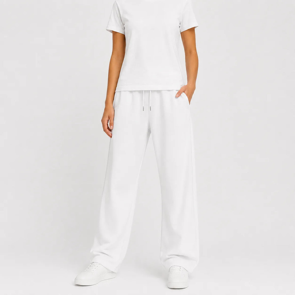 Jogger broek met brede pijpen