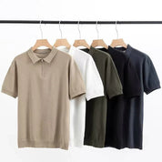 Willem | Lange mouw poloshirt in de kleur Beige voor heren in Smart-casual stijl geschikt voor alle seizoenen.
