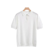 Willem | Lange mouw poloshirt in de kleur Wit voor heren in Smart-casual stijl geschikt voor alle seizoenen.