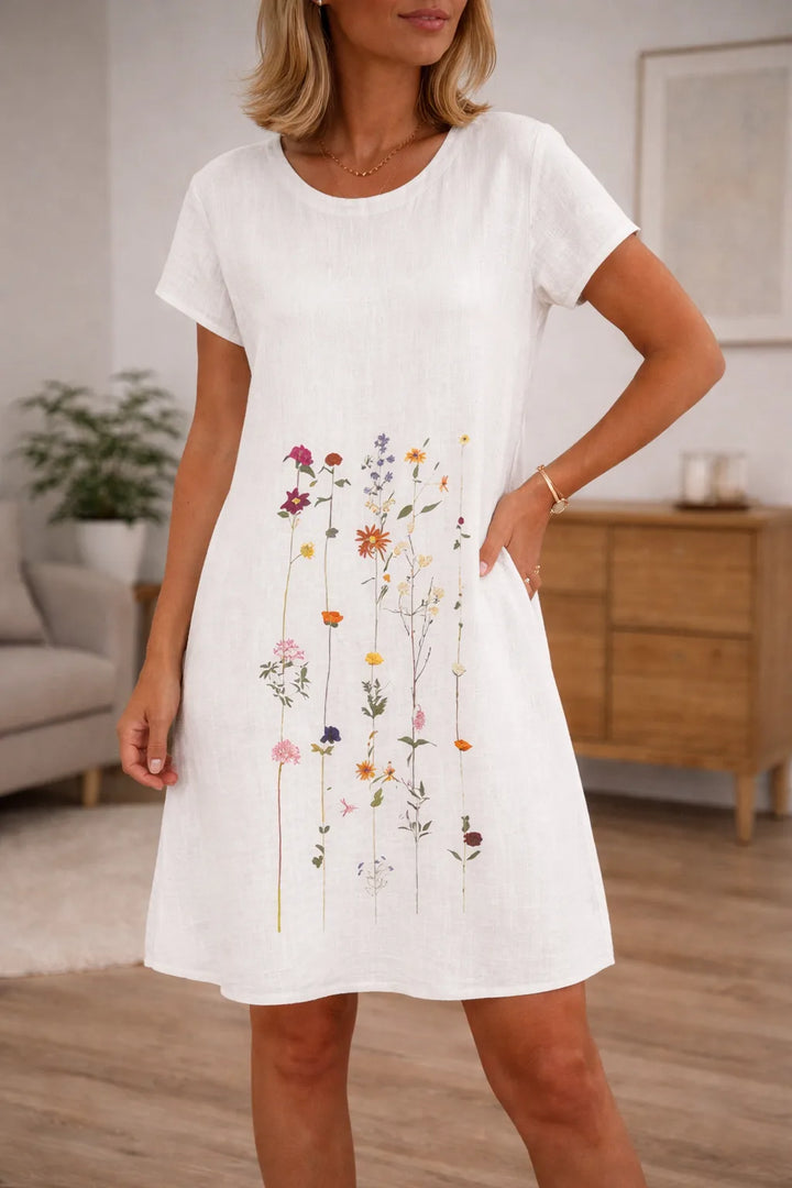 Mini jurk met geborduurde bloemen