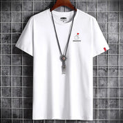 Yael | Oversized heren t-shirt in de kleur Wit/Rood voor heren in Streetwear stijl ideaal voor de zomer.