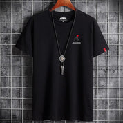Yael | Oversized heren t-shirt in de kleur Zwart/Rood voor heren in Streetwear stijl ideaal voor de zomer.