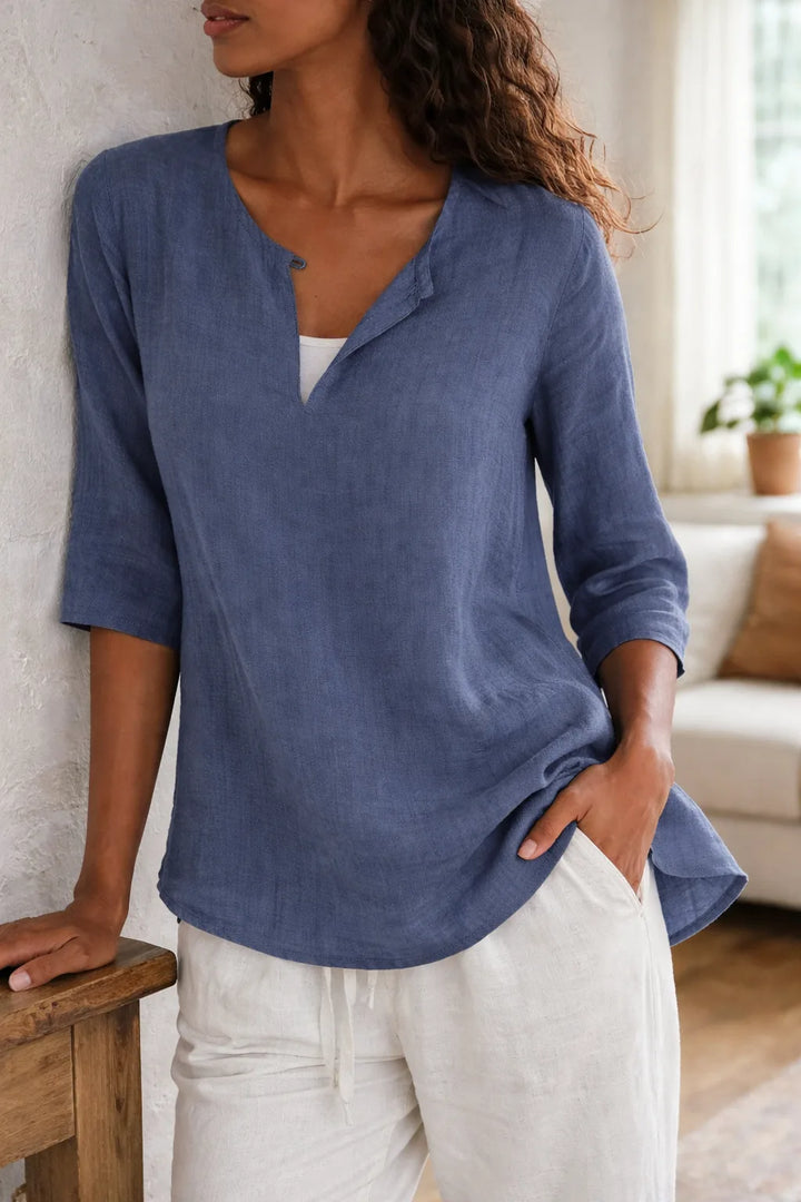 Tunic met V-hals en 3/4 mouwen