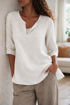 Tunic met V-hals en 3/4 mouwen
