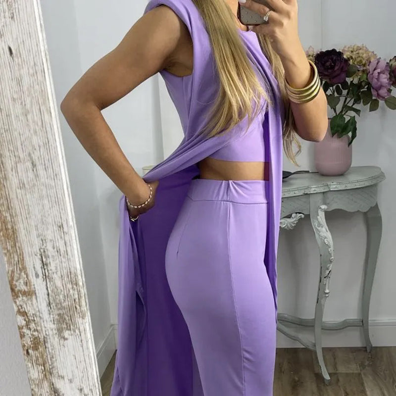 Yasmine | Tweedelige damesjurk voor stijlvolle looks in de kleur Zwart voor dames in stijl ideaal voor de herfst.