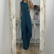 Yasmine | Tweedelige damesjurk voor stijlvolle looks in de kleur Donkerblauw voor dames in stijl ideaal voor de herfst.