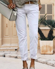 Stijlvolle casual effen kleur broek