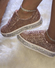 Plateausneakers met glitters in grote maten voor vrouwen