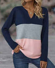 Top met kleuren en V-hals