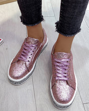 Plateausneakers met glitters in grote maten voor vrouwen