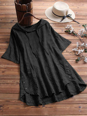 Monroe | Zomerblouse met korte mouwen en knoopjes aan de zijkant