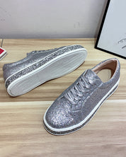 Plateausneakers met glitters in grote maten voor vrouwen