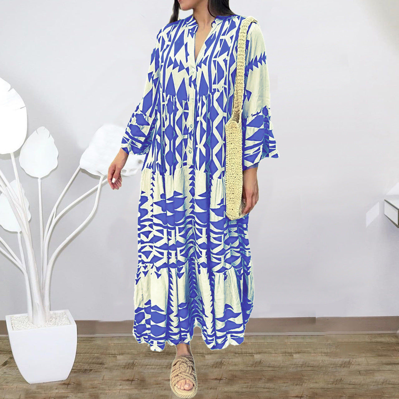 Bohemian Jurk Skye in de kleur Hemelsblauw voor dames in stijl ideaal voor de lente.