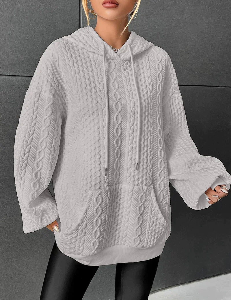 Cosy Chic Hoodie in de kleur Grijs voor dames in Lounge stijl ideaal voor de lente.