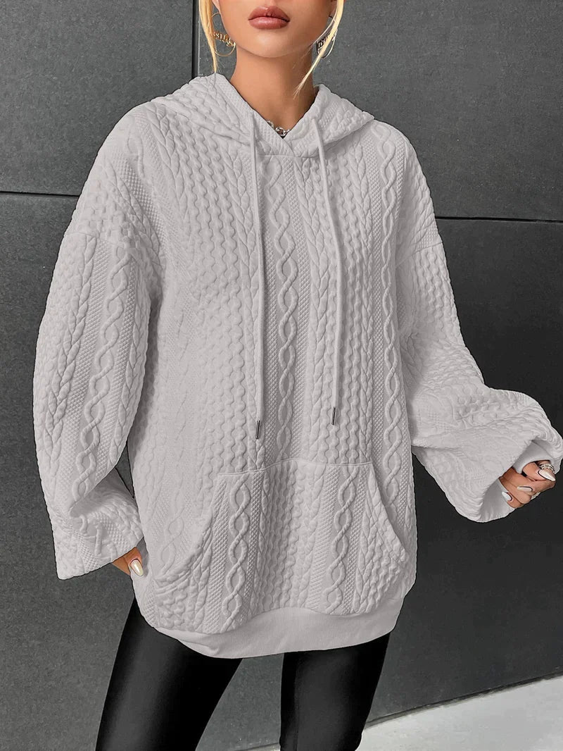 Cosy Chic Hoodie in de kleur Grijs voor dames in Lounge stijl ideaal voor de lente.