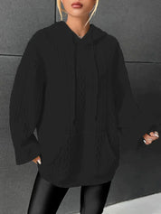 Cosy Chic Hoodie in de kleur Zwart voor dames in Lounge stijl ideaal voor de lente.