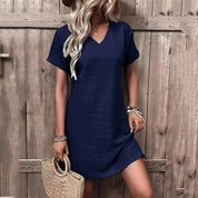Nikki | Mini-jurk met Smalle V-hals