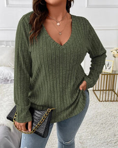 Effen kleur blouses met lange mouwen in de kleur Groen voor dames in stijl ideaal voor de herfst.