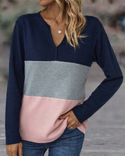 Top met kleuren en V-hals