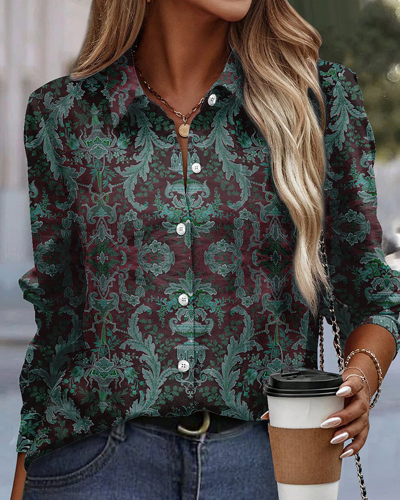 Hersftblouse met print voor dames in meerdere kleuren