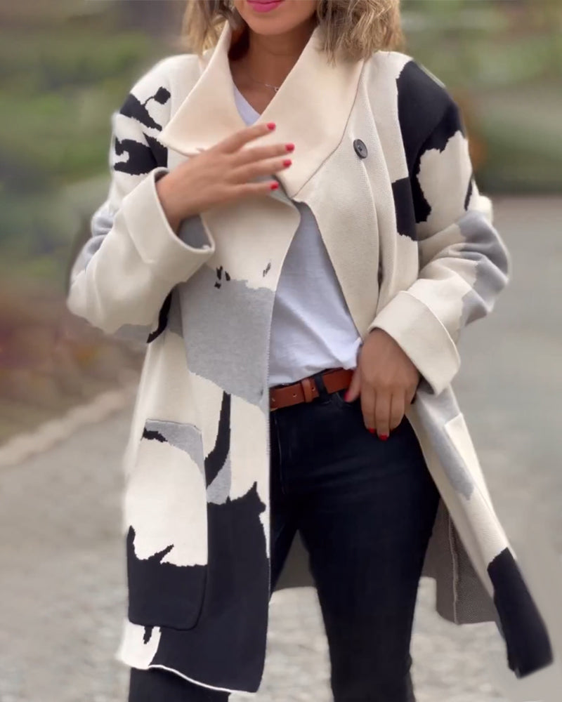 Hippe Jas met lange mouwen en print in de kleur Wit voor dames in stijl ideaal voor de herfst.
