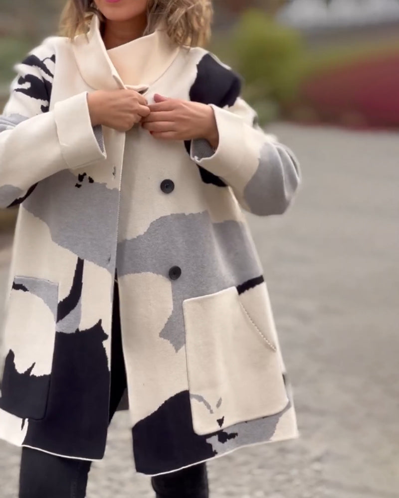 Hippe Jas met lange mouwen en print in de kleur Wit voor dames in stijl ideaal voor de herfst.