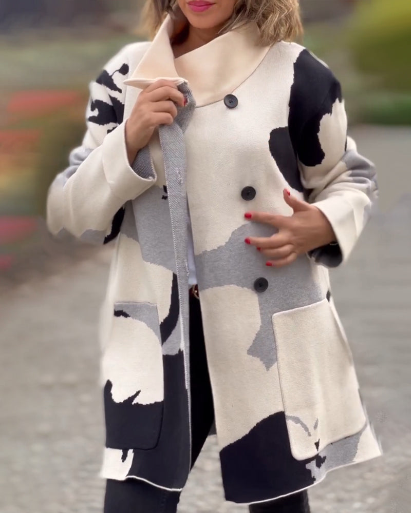 Hippe Jas met lange mouwen en print in de kleur Wit voor dames in stijl ideaal voor de herfst.