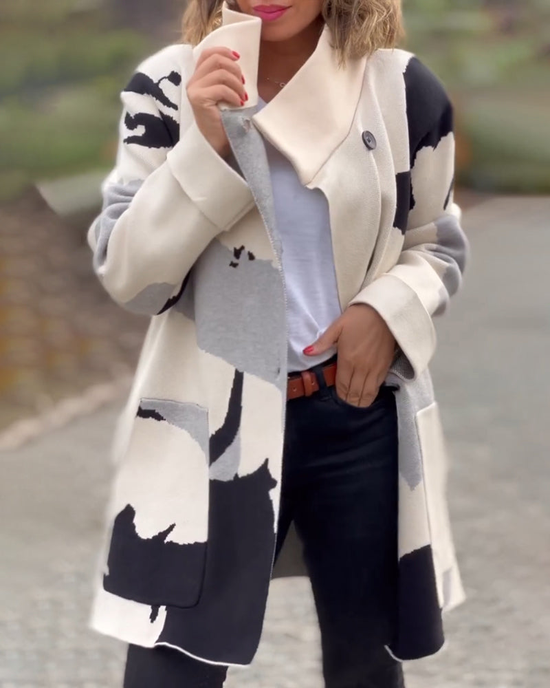 Hippe Jas met lange mouwen en print in de kleur Wit voor dames in stijl ideaal voor de herfst.