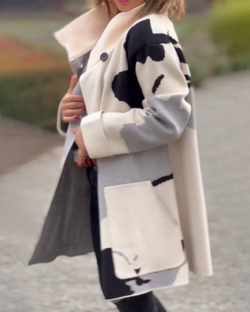 Hippe Jas met lange mouwen en print in de kleur Wit voor dames in stijl ideaal voor de herfst.