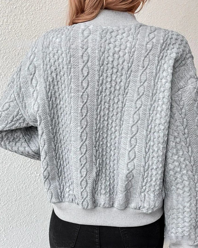 Ilse Jacq | Effen gebreidde cardigan met knopen in de kleur Grijs voor dames in stijl ideaal voor de herfst.