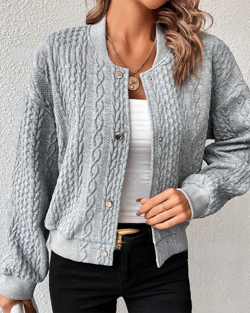 Ilse Jacq | Effen gebreidde cardigan met knopen in de kleur Grijs voor dames in stijl ideaal voor de herfst.