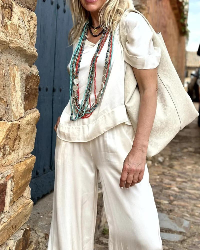 Lolita | Tweedelige set in de kleur Wit voor dames in stijl ideaal voor de zomer.