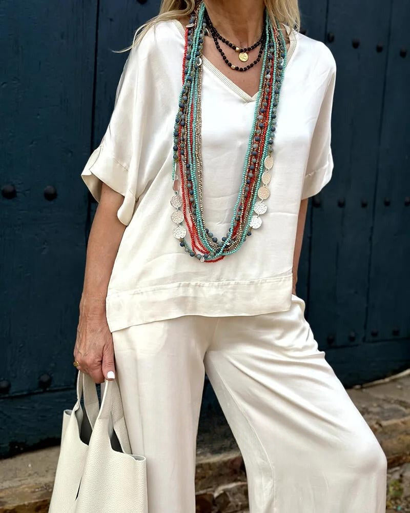 Lolita | Tweedelige set in de kleur Wit voor dames in stijl ideaal voor de zomer.
