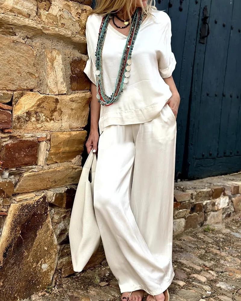 Lolita | Tweedelige set in de kleur Wit voor dames in stijl ideaal voor de zomer.