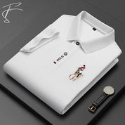 Magnus | Luxe Polo met polo logo in de kleur Wit voor heren in Streetwear geschikt voor alle 4 seizoenen.